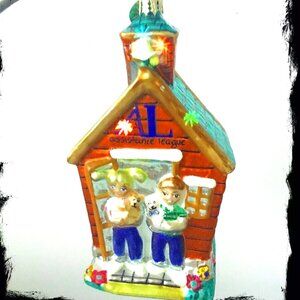 NEW Authentic Christopher Radko AL Assistance League School HOUSE Glass Ornament